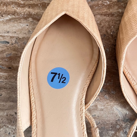 NEW Slingback Pointed Toe Flats XOXO NUDE faux Leather Ballerina Shoes Size 7.5 - Picture 7 of 7